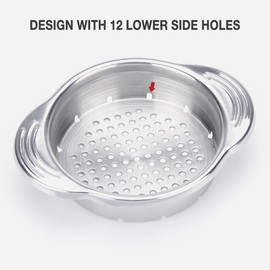 WishDirect Tuna Can Strainer Press, Stainless Steel Food-Grade Tuna Can Colander with Lower Side Holes for Regular-Size and Wide-Necked Tunas 1 PACK