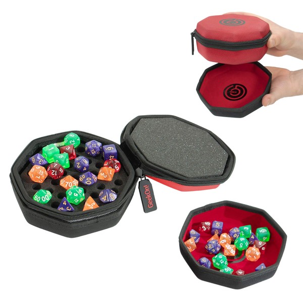Protective Padded Dice Case & Integrated Felt Dice Tray for