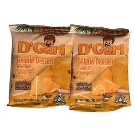 D Gari pack of 2 Piña Gelatin 4.2oz, Prepare with water, Quick Snacks, Pineapple Dessert, Gelatin, Mix, Mexico, Powder