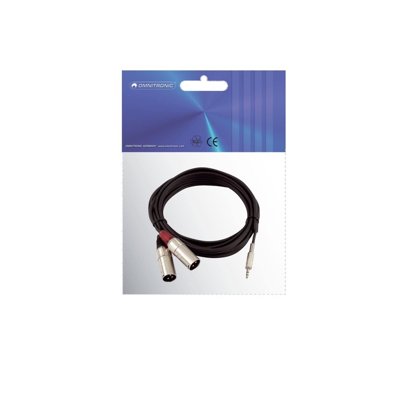 OMNITRONIC Adaptor Cable 3.5 Jack / 2 x XLR (M)