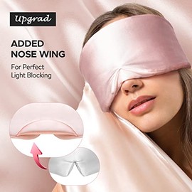 LitBear Silk Sleep Mask for Side Sleeper, Eye Mask Sleeping for Women Men 100% 22 Momme Pure Mulberry Silk, Face-Hugging Padded Eye Cover for Sleeping