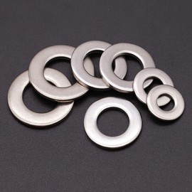 #12 inch (6.5mm ID x 14.5mm OD) Stainless Steel Flat Washer, 304 Stainless Steel inch (18-8), 100 Qty