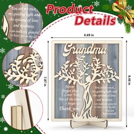 Grandma Gifts, Grandma Birthday Christmas Gifts from Grandkids Granddaughter Grandson, Mothers Day Gifts for Grandma Decorations Desk Decor Signs Plaque Gifts