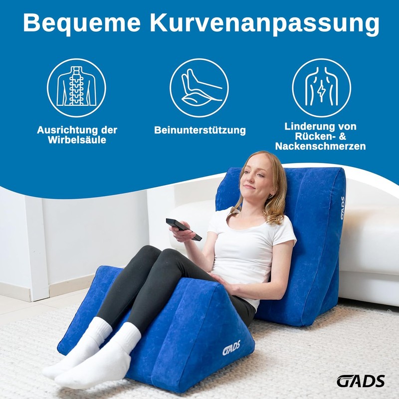 Gads Inflatable Wedge Pillow Set - Inflatable Bed Wedge for