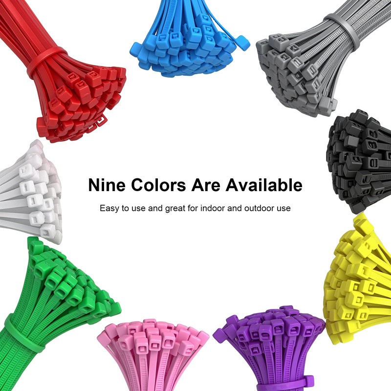 Baomain 100-Pack 8 Inch Self-Locking Nylon Cable Zip Ties, Heavy-Duty