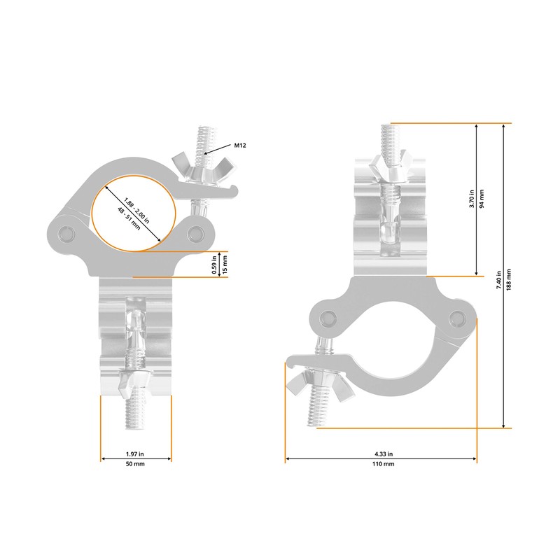 Global Truss Truss transducer double 90° adjustable
