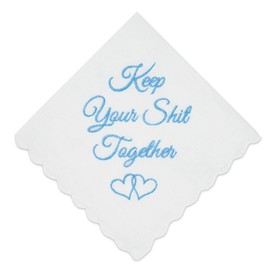 Aomig Handkerchiefs, Men's Handkerchief, White Cotton, Fabric Handkerchiefs, Men's Traditional Handkerchief, Reusable Men's Handkerchiefs (Embroidery Style-A)