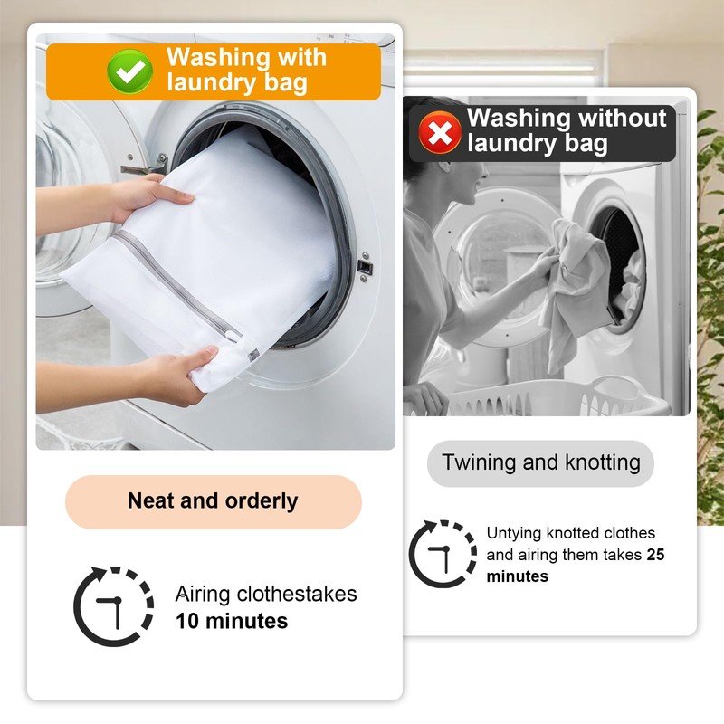 Pack of 2 Laundry Nets, 60 x 60 cm Laundry