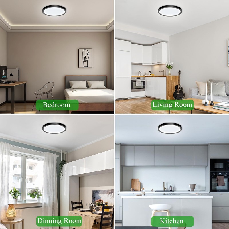 IBESTWIN 2 Pack LED Flush Mount Ceiling Light Fixture, 24W