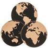 EXERZ 30cm World Map Notice Board 3 Pack Cork Memo