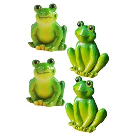 Yardenfun Miniature Frog Figurines 4Pcs Resin Small Frog Ornaments for Garden Micro Landscape Plant Pot Decor Indoor Outdoor 1.81 Inch