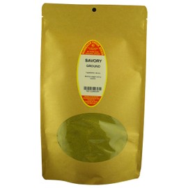 Marshalls Creek Spices SAVORY GROUND 10 ounce XL ECO Friendly Kraft Stand-up Pouch. Premium Quailty