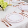 WDF 300 Pieces Rose Gold Plastic Silverware- Disposable Flatware Set