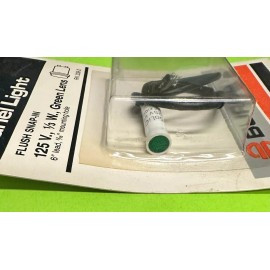 BURNDY RK238-2 RK2382 Snap-In GREEN Panel Light Round 125V 1/3W 6" Leads