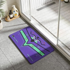 TREASURE CASE Bath Mat, Non-Slip Bathroom Rugs Mat 20"×31.5" for Evangelion Unit-01 Mech Inspired Design