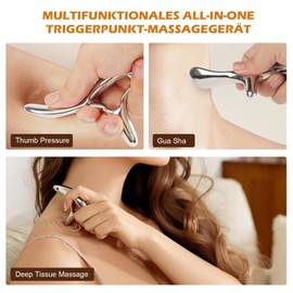 Trigger Point Massager, Trigger Points Gua Sha Stone, Versatile Stainless Steel Mini Massager for Face, Neck, Shoulders, Back, Arms, Legs, Muscle Relaxation and Blood Circulation Promote