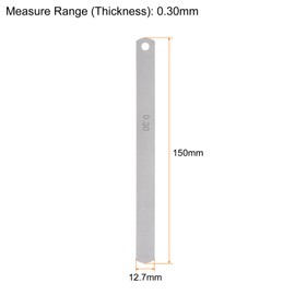 sourcing map 5pcs Mn Steel Feeler Gauge 0.3mm Thickness 150mm Length Metric Filler Thickness Gage Gap Measuring Tool Single Blade
