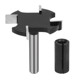 CNC Spoilboard Surfacing Router Bit 1/4 Inch Shank 4 Teeth Flattening Router Bit Extra Large 1-1/2 Inch Cutting Diameter Slab Flattening with Collet for Woodworking Tools