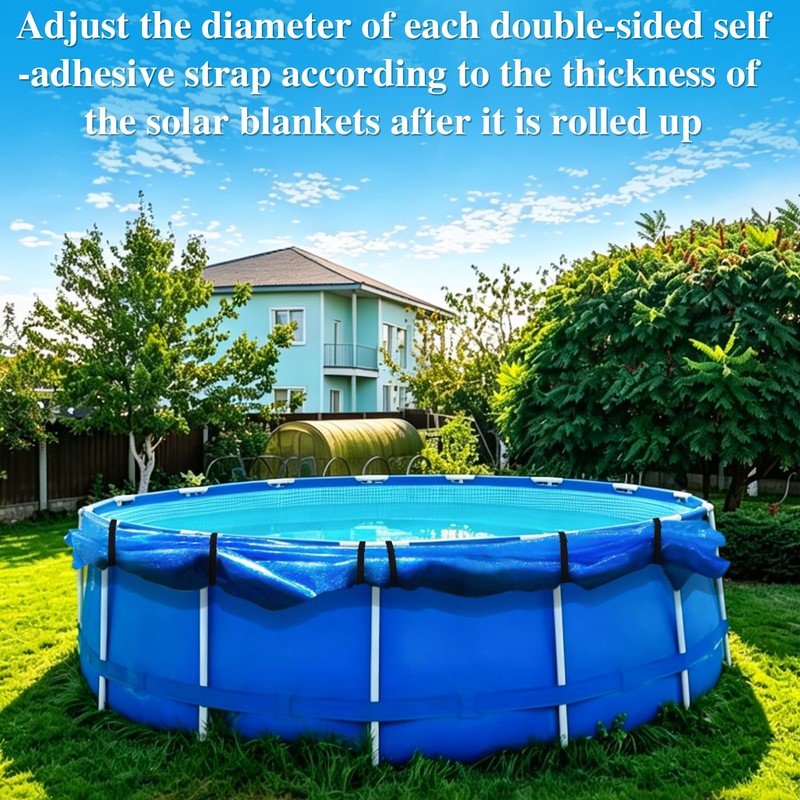 WBCBEC 6Pcs Solar Pool Cover Holder, Adjustable Solar Cover Straps