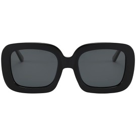 Dollger Women's Square Sunglasses, UV400, UV Protection, Rectangular, Fashionable, Outdoor, Unisex, Black 1, black, (1)