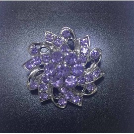 Ezing Lot 24pc Shining Rhinestone Crystal Brooches Pins DIY Wedding Bouquet Kit (M)