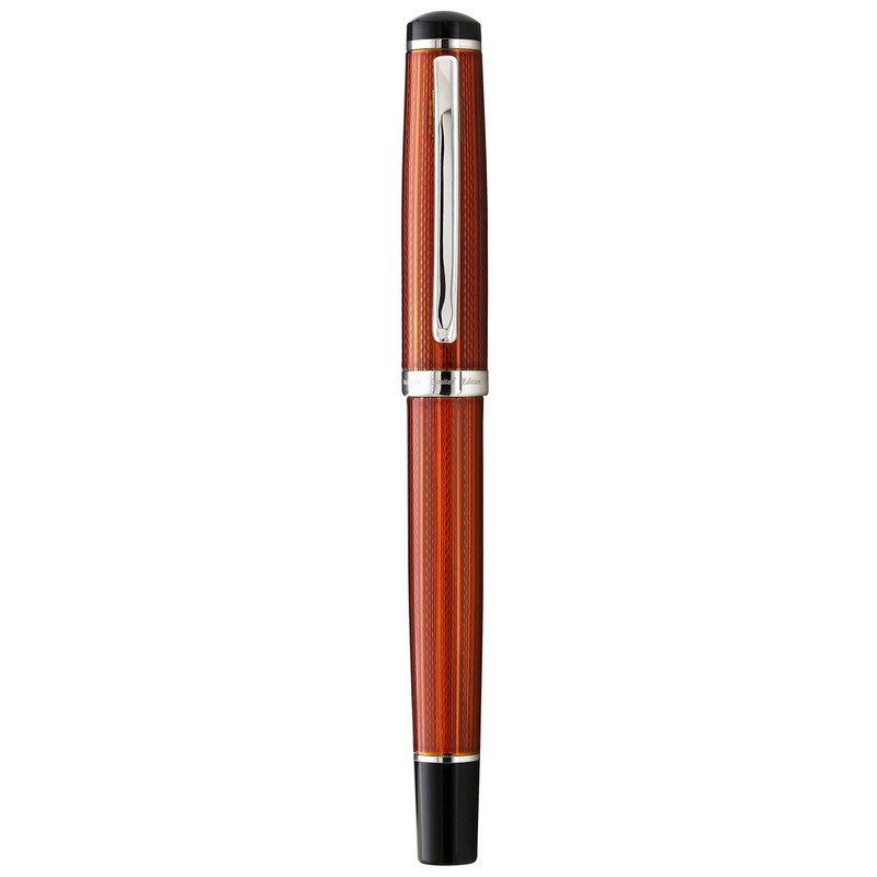 Xezo Incognito Fountain Pen, Medium Nib. Sunstone Orange Layered Lacquer