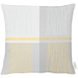 Apelt Polyester Cushion Cover, Light Grey/Yellow, 49 x 49 x 0.5 cm