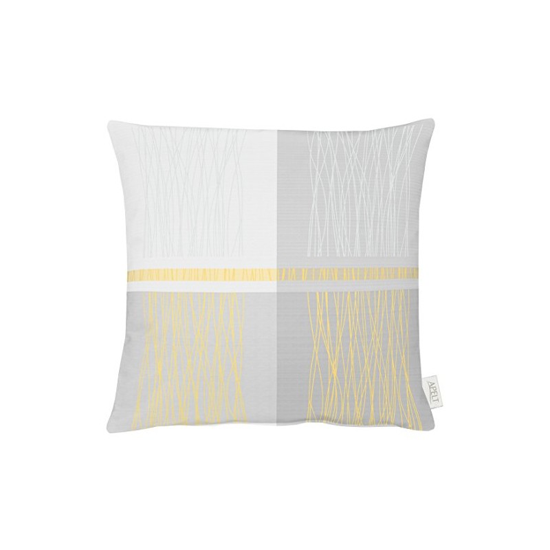 Apelt Polyester Cushion Cover, Light Grey/Yellow, 49 x 49 x