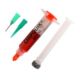 CHIP QUIK AD7-5S Thermoset Chip Bonding Epoxy (Red) 5g/5cc Syringe (Thermal (Heat) Cure Adhesive/Glue)