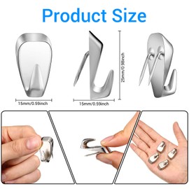 LEIFIDE Cubicle Hooks Fabric Panel Wall Hooks Cubicle Clips Picture Hangers for 40 Lbs Office Home Kitchen Room Board Hanging Supplies(Silver,40 Pieces)