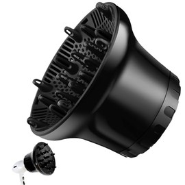 Difusores para el Cabello Rizado Universal, Hair Difuser Difusor de Secadora para Rizos Para secadores de pelo de 1.4 a 2.6 pulgadas Cubierta para Secador de Pelo Accesorio para Cabello Rizado y Ondulado (Negro Universal)