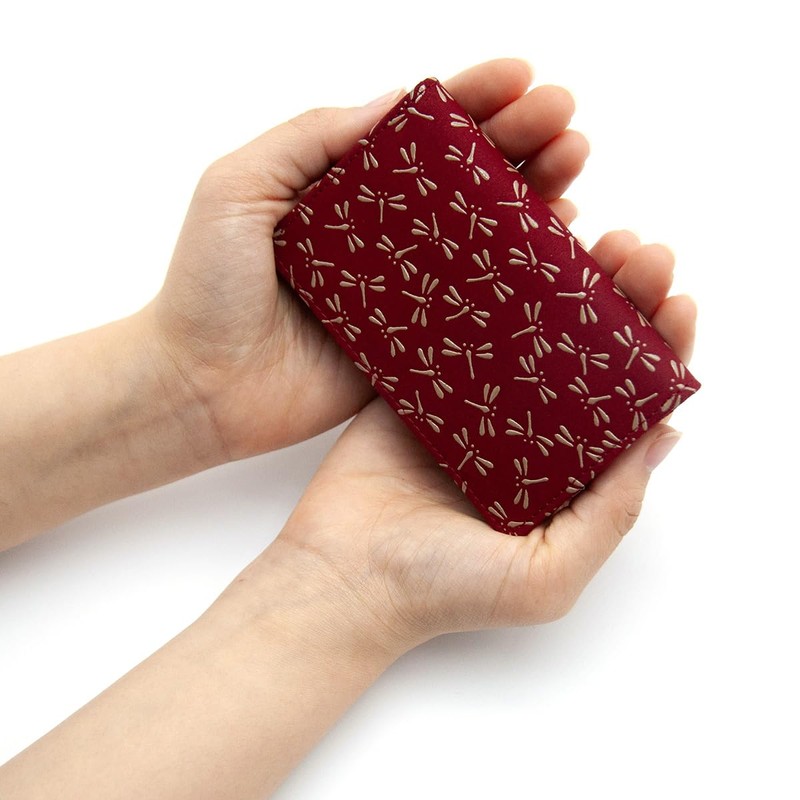 Indenya No. 2501 Card Case, Deer Leather, Lacquer, Crafts, Gusseted,