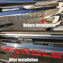 AUTO SAFETY Tailgate Insert Letters Compatible with 2019 2020 2021 2022 2023 3D Emblems with Strong 3-M Adhesive Red, xflhong2