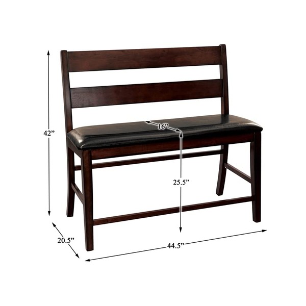 Lexicon Mantello Wood Counter Height Dining Bench with Back in Cherry