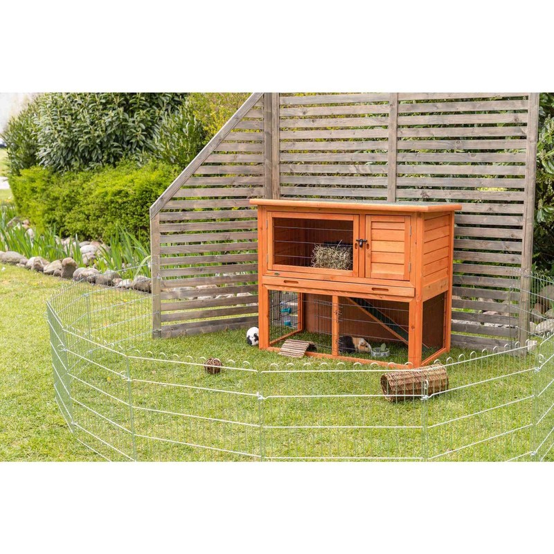 TRIXIE natura Outdoor Rabbit Hutch with Run - 2-Story Rabbit