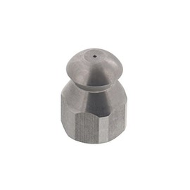 Erie Tools Button Nose 1/4" Drain Cleaning Nozzle 7.0 Orifice 5500 PSI Stainless Steel for Sewer Pipe Water Jetter