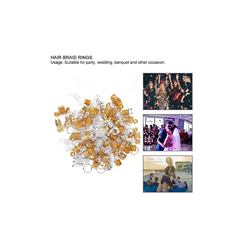 160pcs Anillos para Trenzas para el Cabello Anillo para Rastas