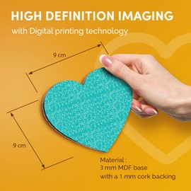 Destination Vinyl ltd Great Coasters (Set of 2) Heart - Cute Letters Print Alphabet Kids School Drink Glossy Coasters/Tabletop Protection for Any Table Type #44786