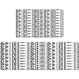 Neasow Boho Kitchen Rugs Set of 2, Non-Slip Cushioned Anti-Fatigue Mats for Floor, Minimalist Geometric Comfort Standing Mats 17.3×29+17.3x47 inch