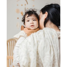 Crane Baby Willow 2-Piece Leafy Swaddle Set - Multipurpose, Lightweight, Artistic Design for Infants