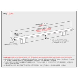 24 Inch Square Flat Shape Bar Stainless Steel Modern Contemporary Entry Door Handle Towel Bar Ladder Pull Shower Glass Sliding Barn Door Interior Exterior Door Pull Push Chrome Mirror Polished Finish