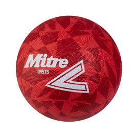 Mitre Oasis Netball | Hugely Durable | Great Grip | Stylish Design, Red/Whiite, 4
