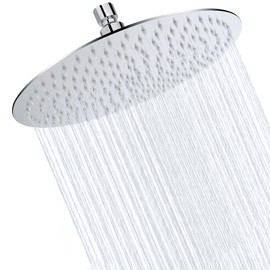 Shower Head Rain Shower 8 Inch Round Rain Shower Head Diameter 20 cm Stainless Steel Self-Cleaning Rain Shower Head Round Chrome