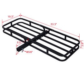 Benicabaly Maximize Storage with Heavy-Duty Hitch Mount Carrier, 500lbs Capacity, Fits 2" Receivers for SUV, Truck, or Car, Black