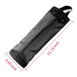 Bujingyun Hanging Folding Mesh Garbage Bag Organizer Trash Bags Holder Recycling Containers Plastic Waste Bag Storage for Kitchen (Black)-2pcs
