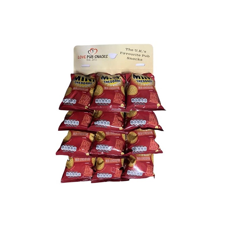 Mini Cheddars | Red Leicester Flavour | Pub Card 12x50g