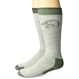 Ducks Unlimited Men's Full Cushion Wool Blend Boot Socks, Olive, Large (2-Pair Pack)