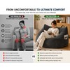 Dark Grey Bean Bag Chair with Handle, Floor Sofa for