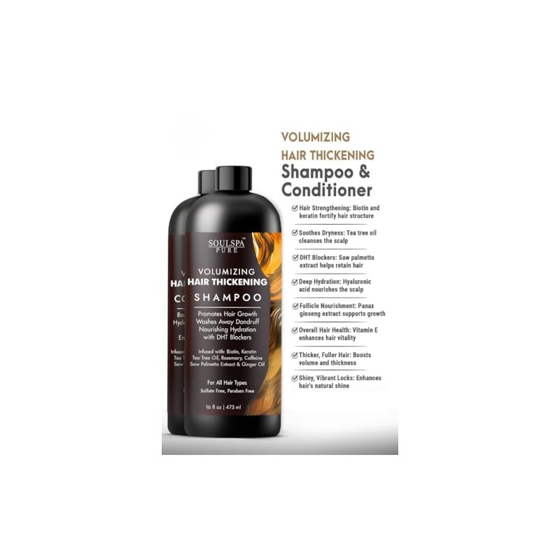 SOULSPA PURE Set de Champú y Acondicionador Espesante para El