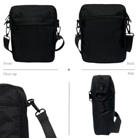 WESTEND CHOICE Crossbody Bags for Women Ladies Cross body bag with Adjustable Strap Unisex Crossbody bag Men Shoulder Bag with Multiple Pockets (Black)